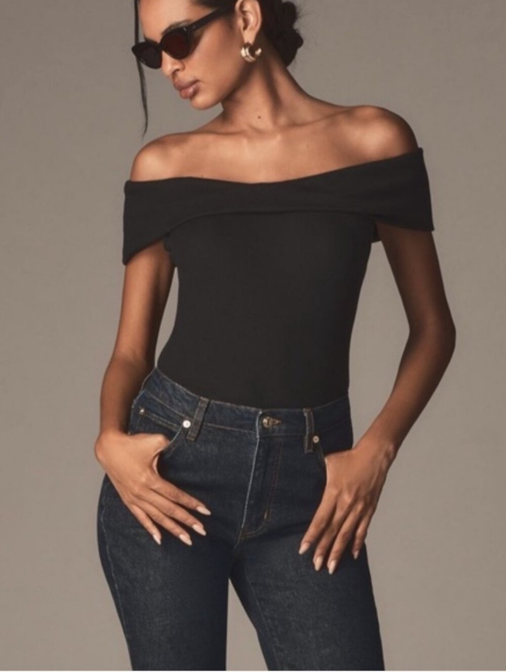 Pilcro Off-The-Shoulder Twist Rib Top Sz XXS  NWT